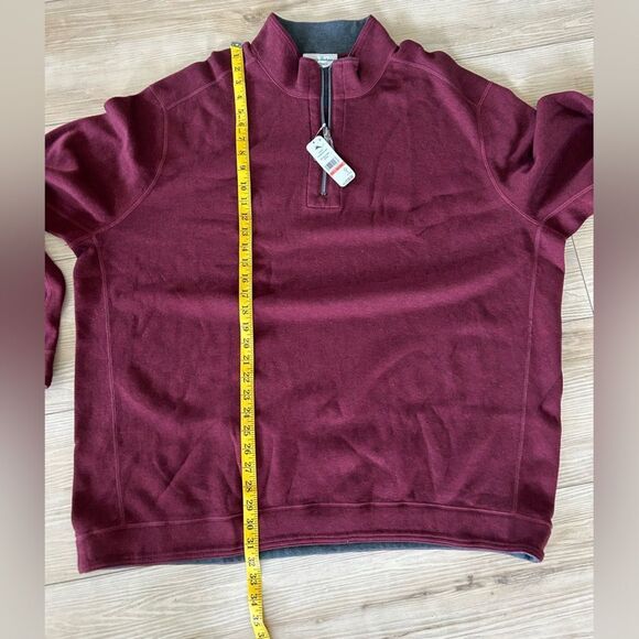 Tommy Bahama Flipshore Half-Zip Reversible Sweatshirt, Black Cherry Size 3XL NWT - Picture 12 of 12